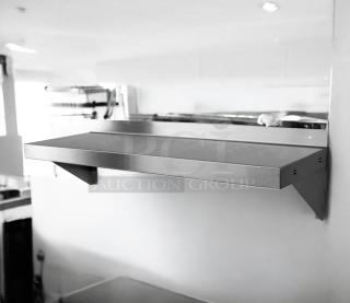 Brand New GSW WS-W1424 stainless steel wall mount shelf, heavy-duty, NSF listed, ideal for commercial kitchens.