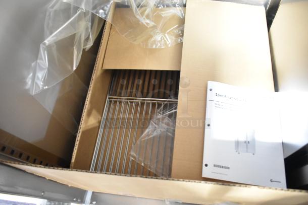 Brand new Delfield SAH1-S3-207 stainless steel heated cabinet, 240V, 1 phase. Features packaging and manual in box.