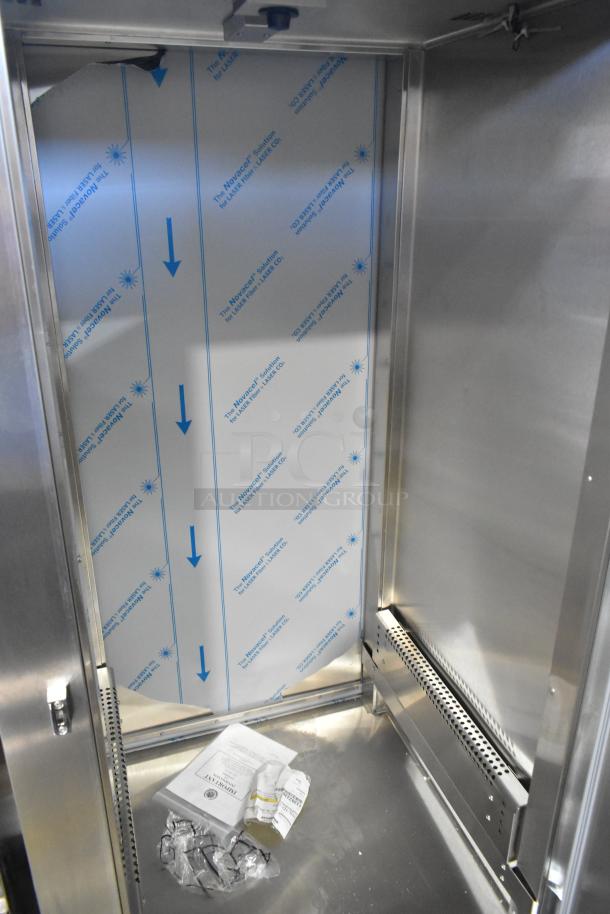 Brand new Victory HIS-1D-1-PT stainless steel pass-through heated cabinet, single door, 115V, 1-phase, scratch and dent condition.