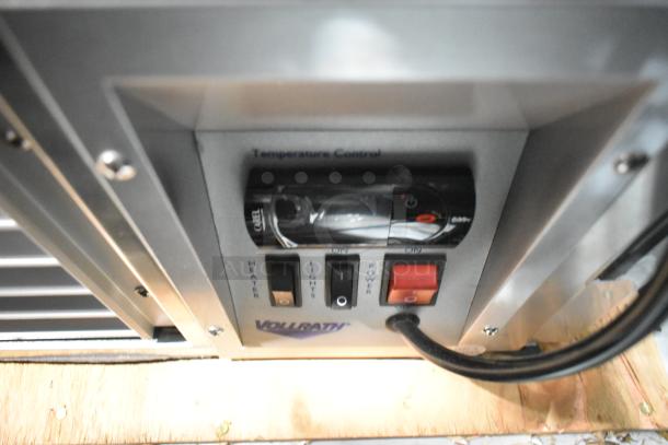 BRAND NEW Vollrath RDE8160 display cabinet controls, featuring switches for heater, lights, power, and temperature control.