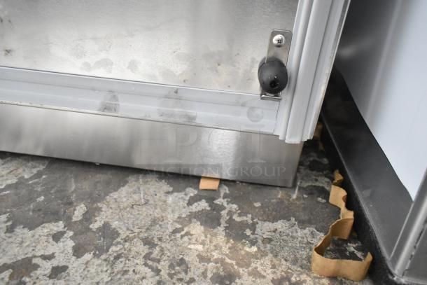 Beverage Air SMF58HC-1-S 58" stainless steel milk cooler, scratch, and dent visible, 115V, 1-phase, new condition.