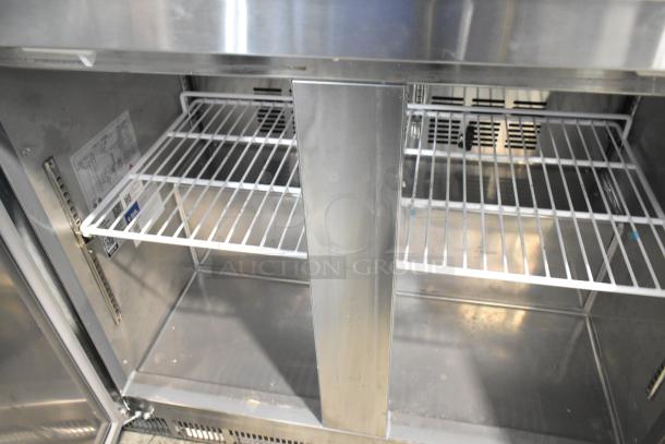 BRAND NEW Avantco 178ZWT36RHC 36" worktop refrigerator with 3 1/2" backsplash, on commercial casters, 115V. Scratch and dent condition.