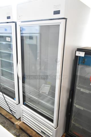 2021 True TSCI-600R-G-PH Metal Commercial Single Door Reach In Cooler Merchandiser w/ Poly Coated Racks. 115 Volts, 1 Phase. - Item #1208426