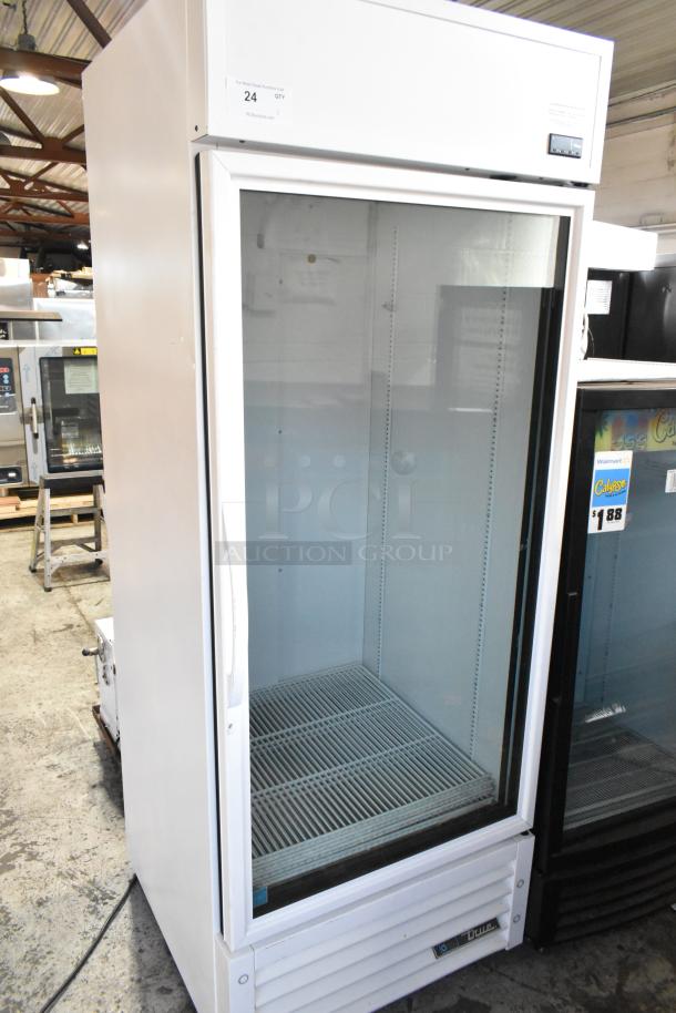 2021 True TSCI-600R-G-PH single door reach-in cooler, metal, poly-coated racks, 115V, excellent condition.