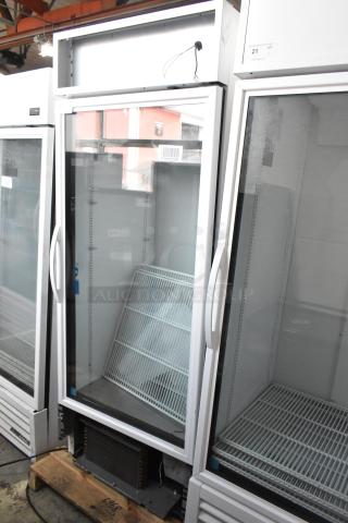 2021 True TSCI-600R-G-PH Metal Commercial Single Door Reach In Cooler Merchandiser w/ Poly Coated Racks. 115 Volts, 1 Phase. - Item #1208438