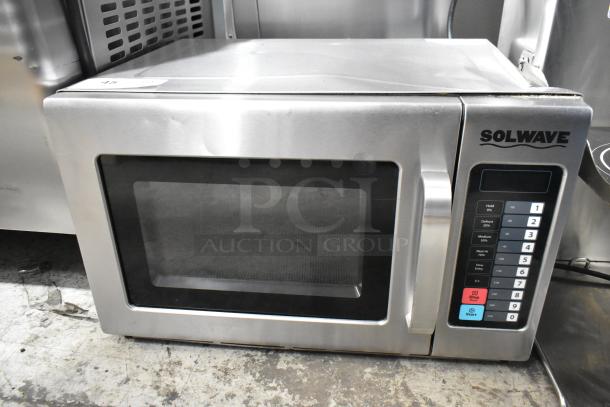 2019 Solwave 180MW120GT stainless steel commercial countertop microwave oven, 120 volts, 1 phase, keypad controls.
