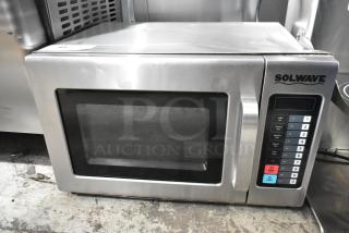 2019 Solwave 180MW120GT stainless steel commercial countertop microwave oven, 120 volts, 1 phase, keypad controls.