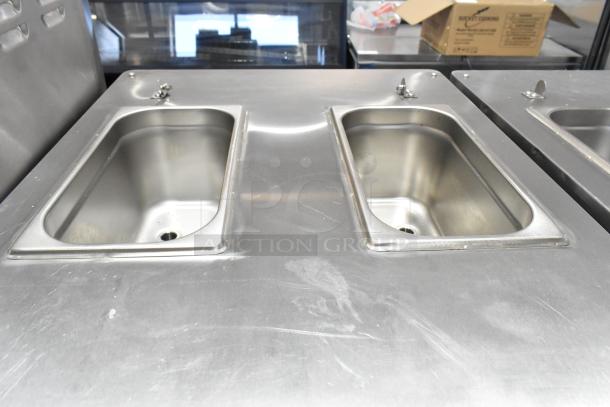Beiqi BQ333 stainless steel soft serve machine with dual flavor twist feature. Commercial floor style on casters.