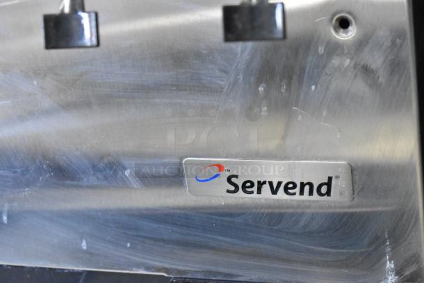 Servend SV150 stainless steel commercial beverage machine, 6 flavors, 115 volts, 1 phase, with branding visible.