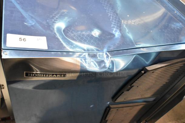 2024 Hoshizaki KM-901MAJ commercial ice machine head, stainless steel, dented surface, 208-230V, 1 phase. Model tag shown.