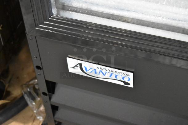 Brand new Avantco 178GDC23HCB cooler merchandiser, scratch and dent, 2024 model, metal door, poly-coated racks, 115V, 1 phase.