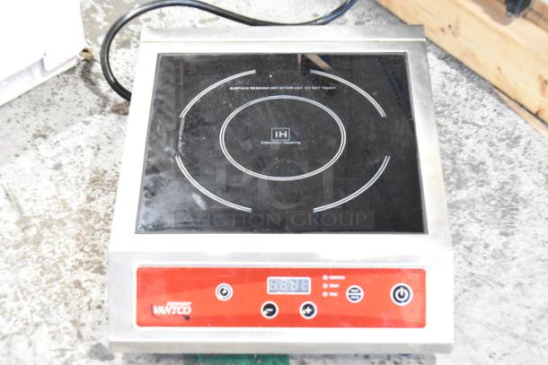 Brand new Avantco 17IC3500 stainless steel induction range. Single burner, countertop model with digital display, 208-240V.
