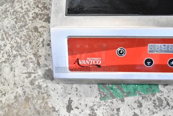 Brand new Avantco 17IC3500 induction range, stainless steel, single burner, electric, 208-240V, 1 phase, countertop model.