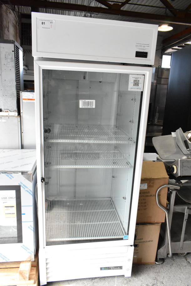 2021 True TSCI-600R-G-PH single door cooler, glass front, poly-coated racks, excellent condition, 115V, 1 phase.