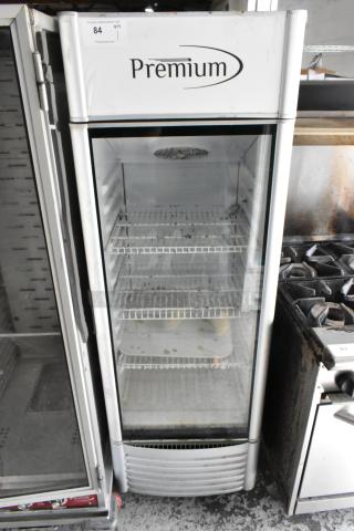 Premium PRF90DX Metal Single Door Reach In Cooler Merchandiser w/ Poly Coated Racks. 115 Volts, 1 Phase. - Item #1208491