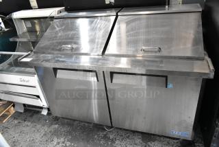 Turbo Air MST-60-24 Metal Commercial Sandwich Salad Prep Table Bain Marie Mega Top on Commercial Casters. 115 Volts, 1 Phase. - Item #1208494