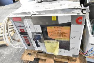 Brand new Convotherm OES-6.10 stainless steel electric combi oven, 208/240V, 3 phase, with warning labels.