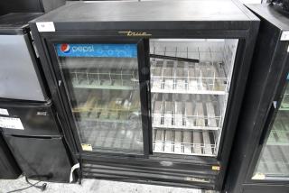 True GDM-41SL-54-LD Metal Commercial 2 Door Reach In Cooler Merchandiser w/ Poly Coated Racks. 115 Volts, 1 Phase. - Item #1208501