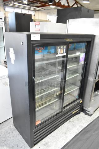 True GDM-41SL-60-LD Metal Commercial 2 Door Reach In Cooler Merchandiser w/ Poly Coated Racks. 115 Volts, 1 Phase. - Item #1208544