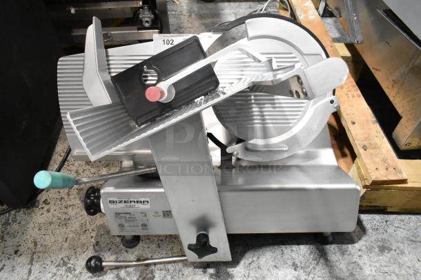 2019 Bizerba GSP H Metal Commercial Meat Slicer, 115V, 1 Phase, in good condition. Labels and controls visible.