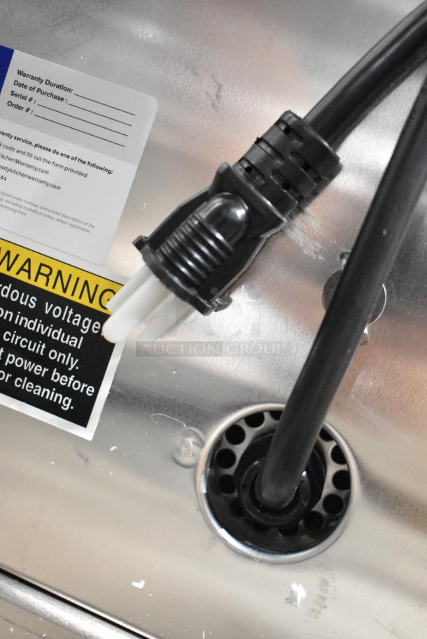 Brand new Mainstreet 541CHP1836I cabinet plug and warning labels visible. Scratch and dent condition, 120V, 1 Phase.