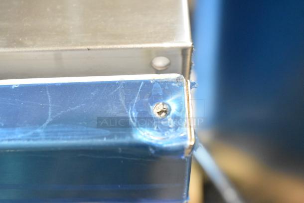 Brand new 2025 Hoshizaki C-80BAK Ice Machine, stainless steel, 27 lb. bin, 92 lb. capacity, 115V, 1 phase, minor dent visible.