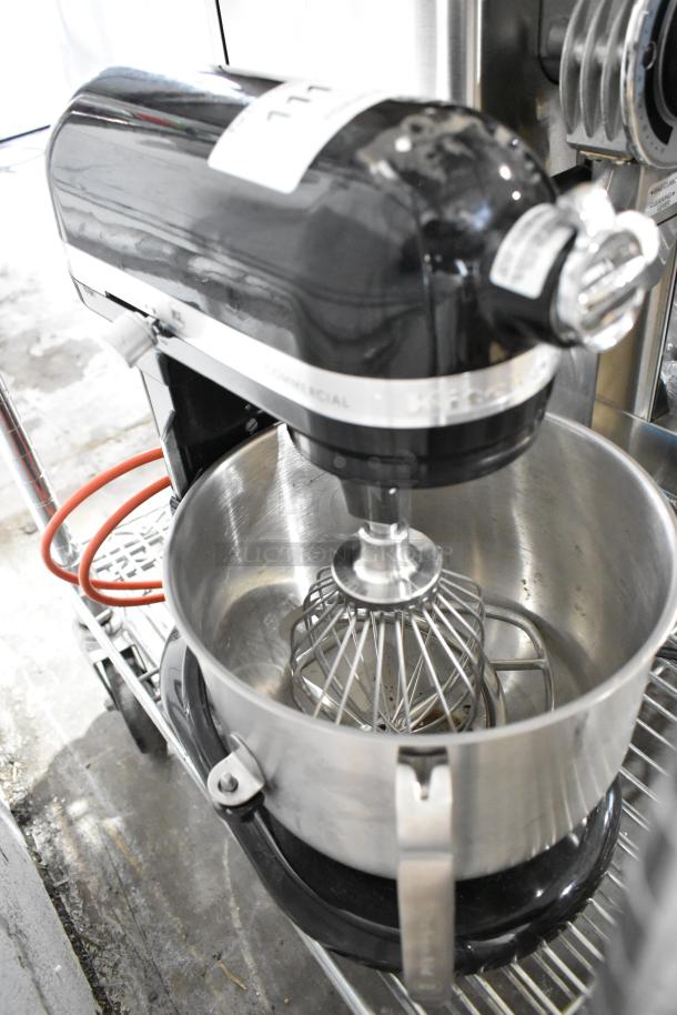 KitchenAid KSM8990OB Black 8 Qt. Countertop Mixer, metal bowl, paddle, whisk, new scratch and dent. 115V, 1 Phase.