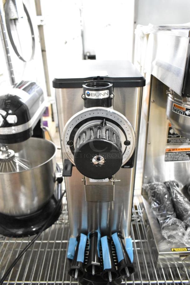 2025 Bunn GVH Stainless Steel Bulk Coffee Grinder, scratch and dent, brand new. No hopper, 120V, 1 phase, commercial use.