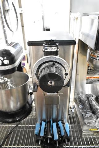 BRAND NEW SCRATCH AND DENT! 2025 Bunn GVH Metal Commercial 1 lb. Stainless Steel Bulk Coffee Grinder. No Hopper. 120 Volts, 1 Phase. - Item #1208558