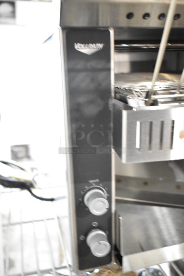 BRAND NEW Vollrath CT2-120350 JT1 Conveyor Toaster, 1 1/2" opening, 120V, 1 Phase, rotary controls, scratch and dent condition.