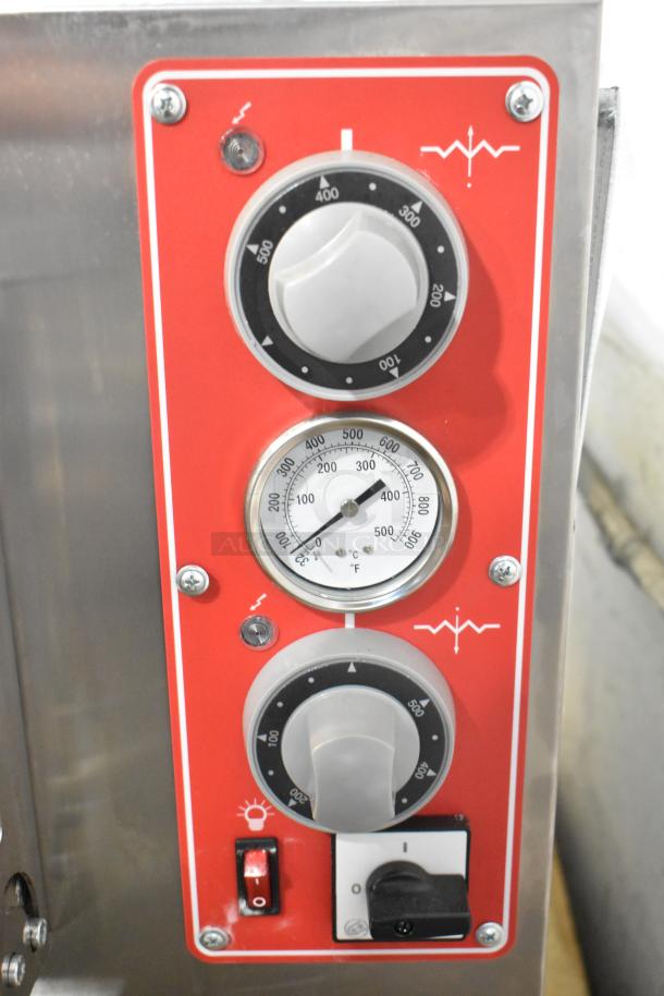 BRAND NEW Trento Stainless Steel 2 Deck Pizza Oven, electric, features cooking stones, 230 Volts, scratch, and dent.