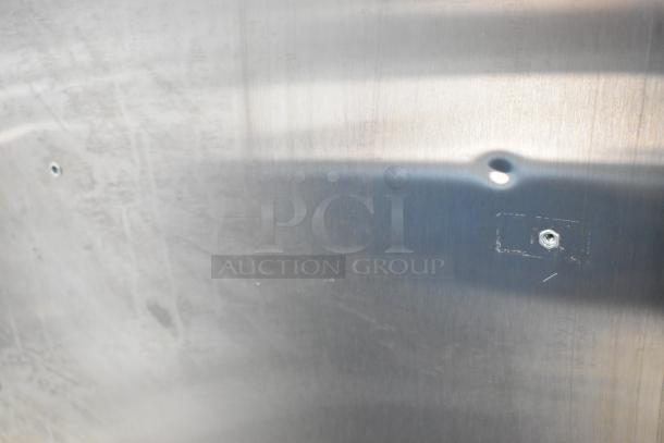 2024 Mainstreet 829BMR49F stainless steel reach-in freezer with visible scratch and dent, 2 doors, 115V, 1 phase.