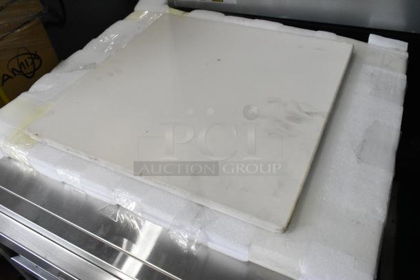 Brand new Avantco 177DPO18DS stainless steel double deck countertop pizza oven, 240V, with minor cosmetic scratches.