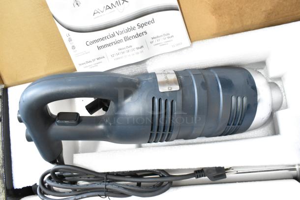 2023 AvaMix 928IBHD21 21" immersion blender, heavy-duty, 1 1/4 hp. Brand new with tags. 115V, includes manual.