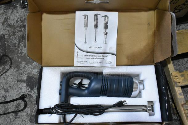 2023 AvaMix 928IBHD21 21" heavy-duty immersion blender, 1 1/4 hp, new, in box with manual. Features variable speed, 115V.