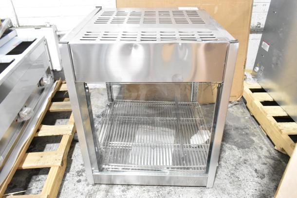 Brand new ServIt 423PDW18D1S stainless steel 18" countertop display warmer, 4 shelves, scratch and dent condition.