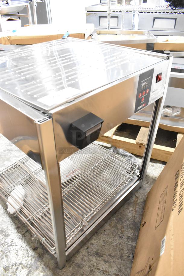 BRAND NEW ServIt 423PDW18D1S stainless steel countertop display warmer, 18", 4 shelves, scratch and dent, 115V, 1 phase.