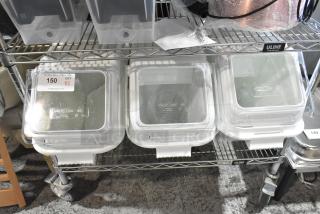 3 BRAND NEW SCRATCH AND DENT! Bakers Lane 176IB100 6.3 Gallon / 100 Cup Shelf Ingredient Bin with Flip Lid, Label Sheet, and Scoop. 3 Times Your Bid! - Item #1208730