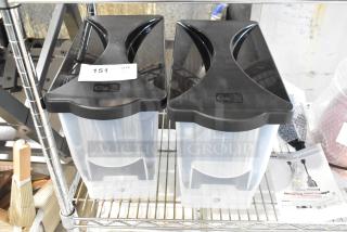 2 BRAND NEW SCRATCH AND DENT! Choice 176BD3BK2 3 Gallon Black Slim Beverage / Juice Dispenser. 2 Times Your Bid! - Item #1208731