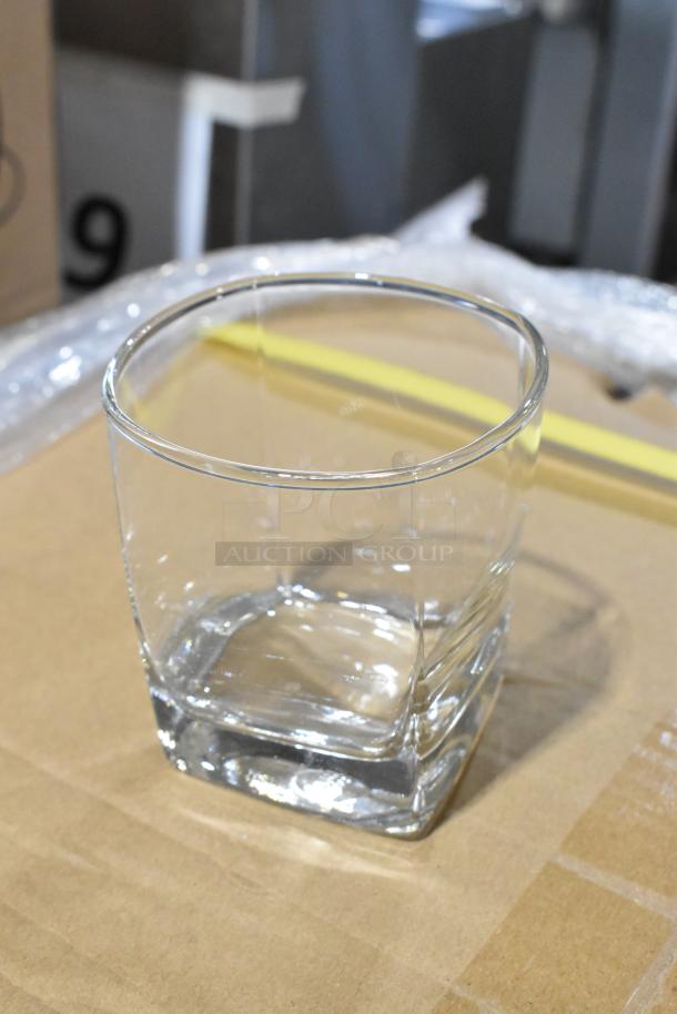 Acopa Cube 10 oz. Rocks/Old Fashioned Glass on cardboard, clear, brand new with possible minor scratches or dents.