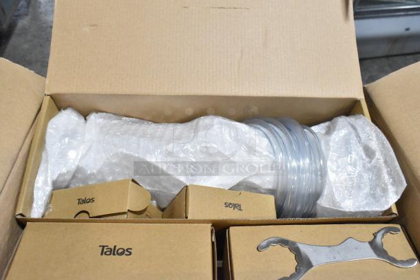 Brand new Avantco 178TOWERDBL 2 Tap Tower, 3" column, wrapped in bubble wrap, with installation tools and Talos boxes.