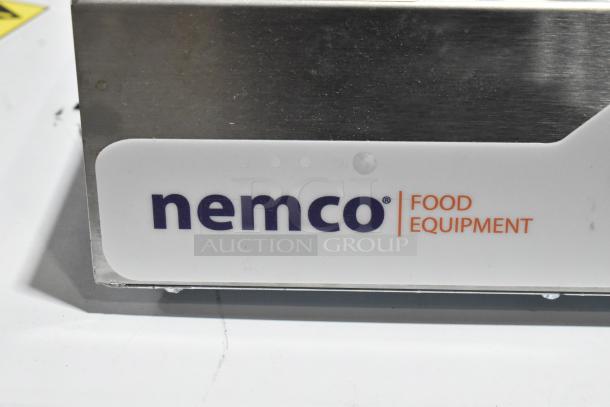 Brand new 2025 Nemco 6310-1 electric countertop hot plate, single solid burner, 120V, scratch and dent condition. Nemco logo.