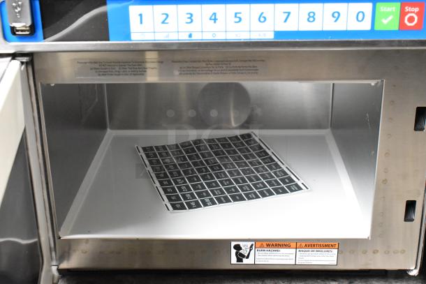 Solwave SWAHD18 stainless steel commercial microwave, new scratch and dent, push-button controls, 208/240 volts, 1 phase.