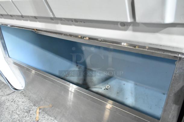 Hoshizaki stainless steel commercial ice machine on ice bin, 125/250 volts, 3 phase, clean interior, minor wear.
