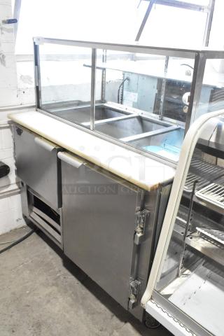 Leader LM48 S/C Stainless Steel Commercial Prep Table w/ Sneeze Guard. 115 Volts, 1 Phase. - Item #1208770