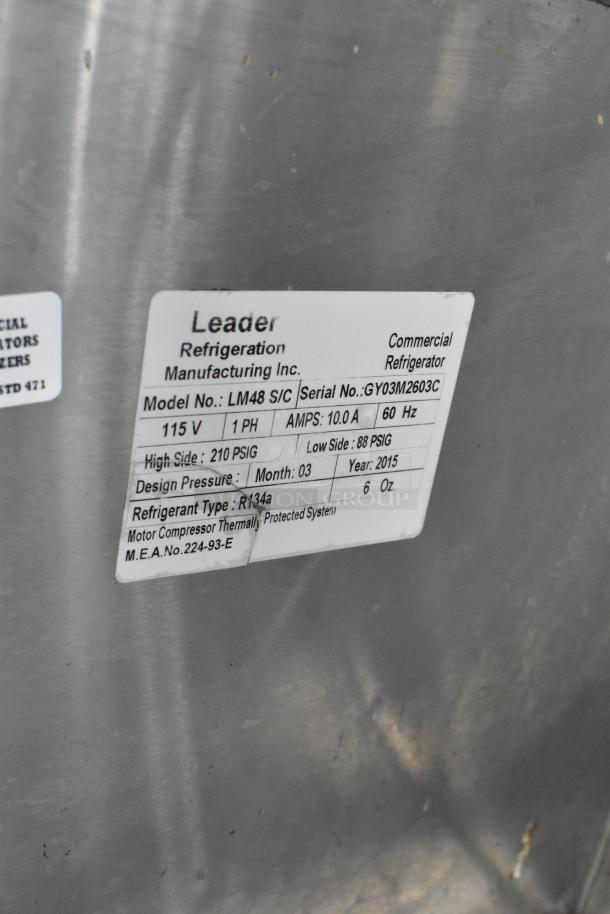 Leader LM48 S/C stainless steel prep table with sneeze guard, 115V, 1 Phase. Features commercial grade design.