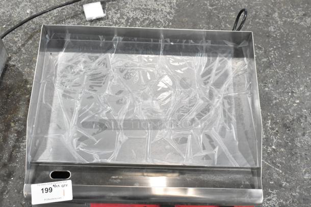 Brand new Avantco 177EG24N 24" electric countertop griddle, scratch and dent, 208/240V, 1 phase, wrapped in plastic.