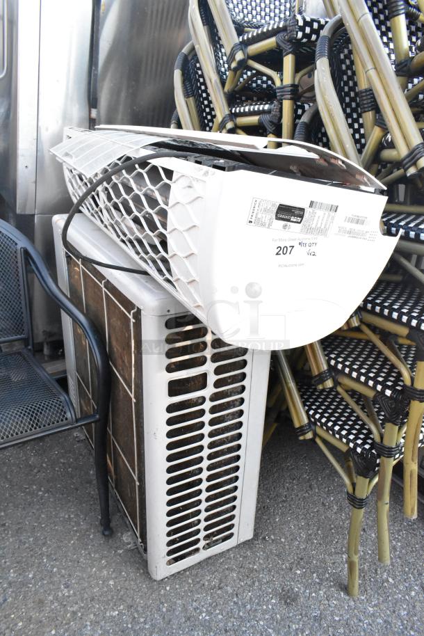 33,000 BTU wall-mount ductless split system and Friedrich AC/heat pump, model MR36Y3J, label indicating auction lot 207.