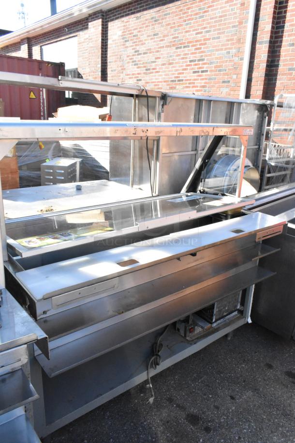 Duke SWD600-600FL metal commercial sandwich salad prep line, 120 volts, 1 phase, shown outdoors, slight wear visible.