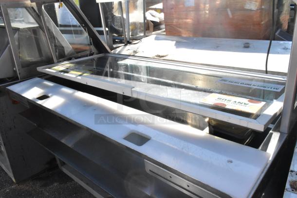 Duke SWD600-600FL metal Subway sandwich salad prep line, commercial use, visible shelving, 120V, 1 phase, used condition.